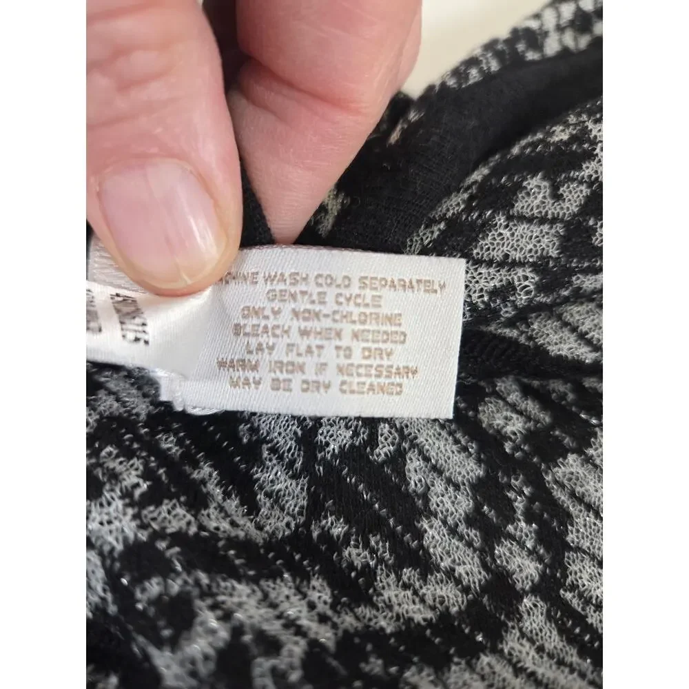 Chico's Dazzling Decoration Lyndie Cardigan Sweater Women's 1 Black Fair Isle